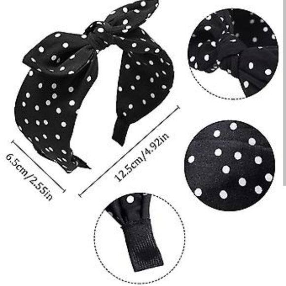 Rockabilly Bow Headband🖤🤍🖤🤍 - Picture 6 of 7